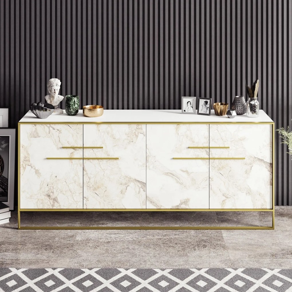 Console Polka – Gold White – 179,9 cm x 75 cm x 47,3 cm