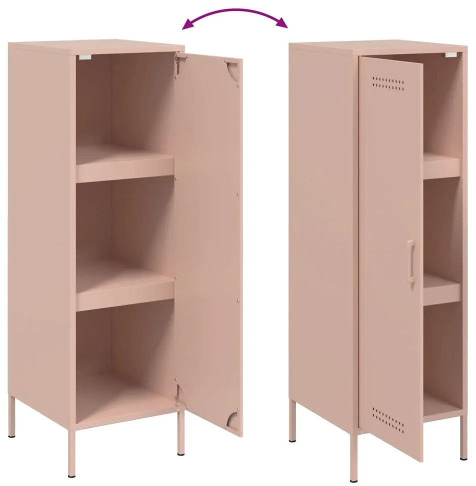 Aparador alto 36x39x113 cm aço rosa
