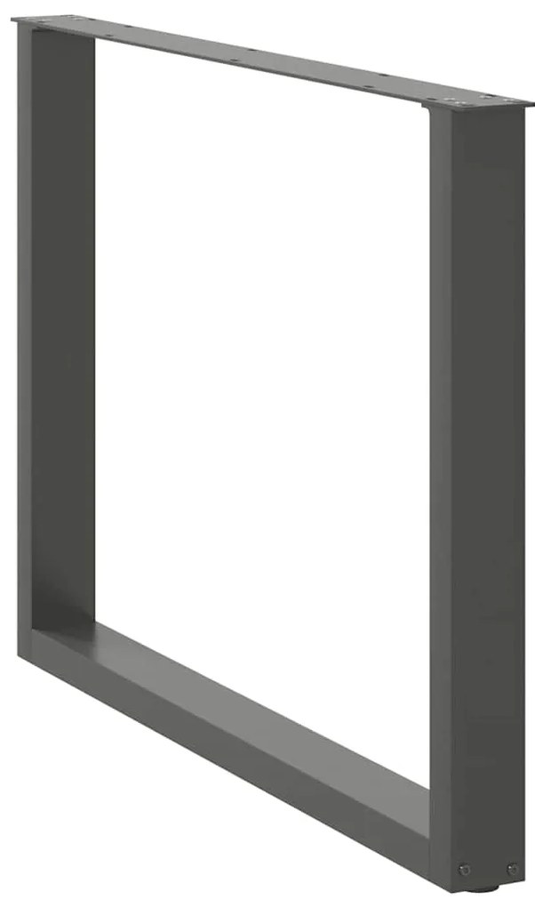 Pés para mesa de jantar em formato de U, 2 peças, antracite, 100x(72-7