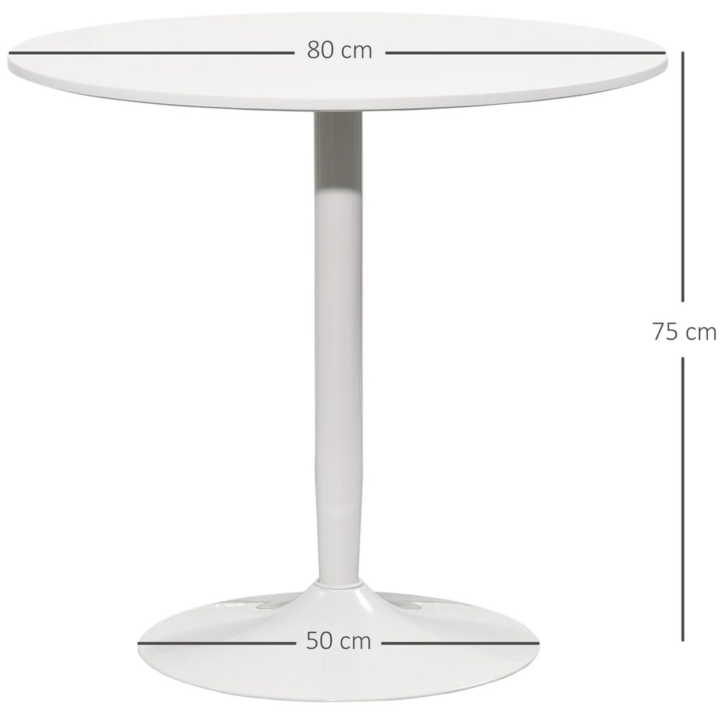 Mesa de Cozinha Redonda Mesa de Jantar Moderna para 2 Pessoas com Base