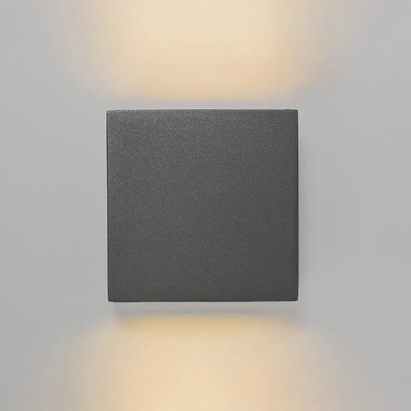 Candeeiro de parede exterior cinzento escuro IP54 com LED 2-luzes - Otan Design,Industrial,Moderno