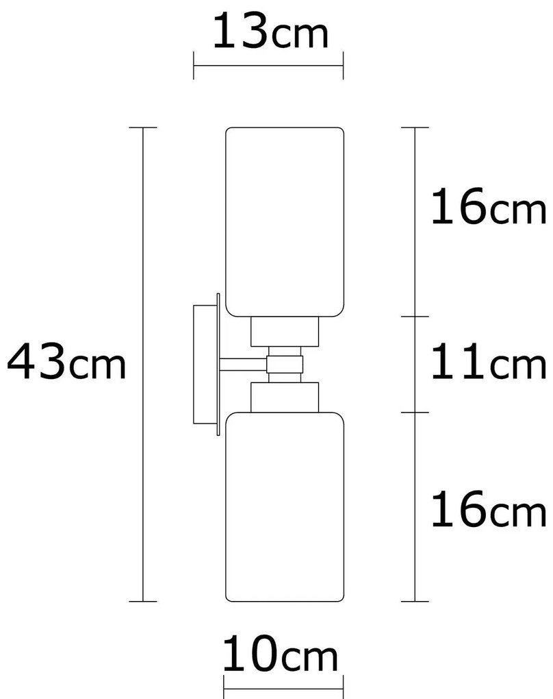Aplique de Parede Balcova – Prateado – Diâmetro 11 cm x Altura 43 cm