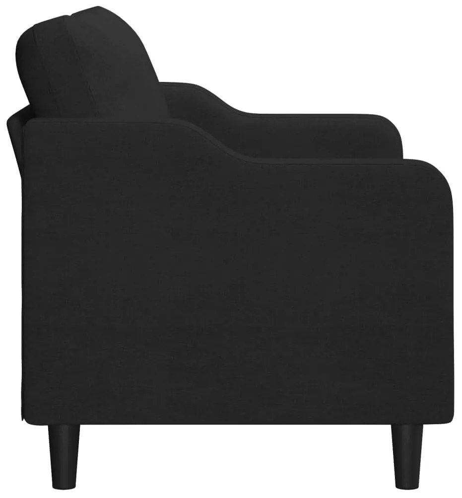 Sofá de 2 lugares tecido 140 cm preto