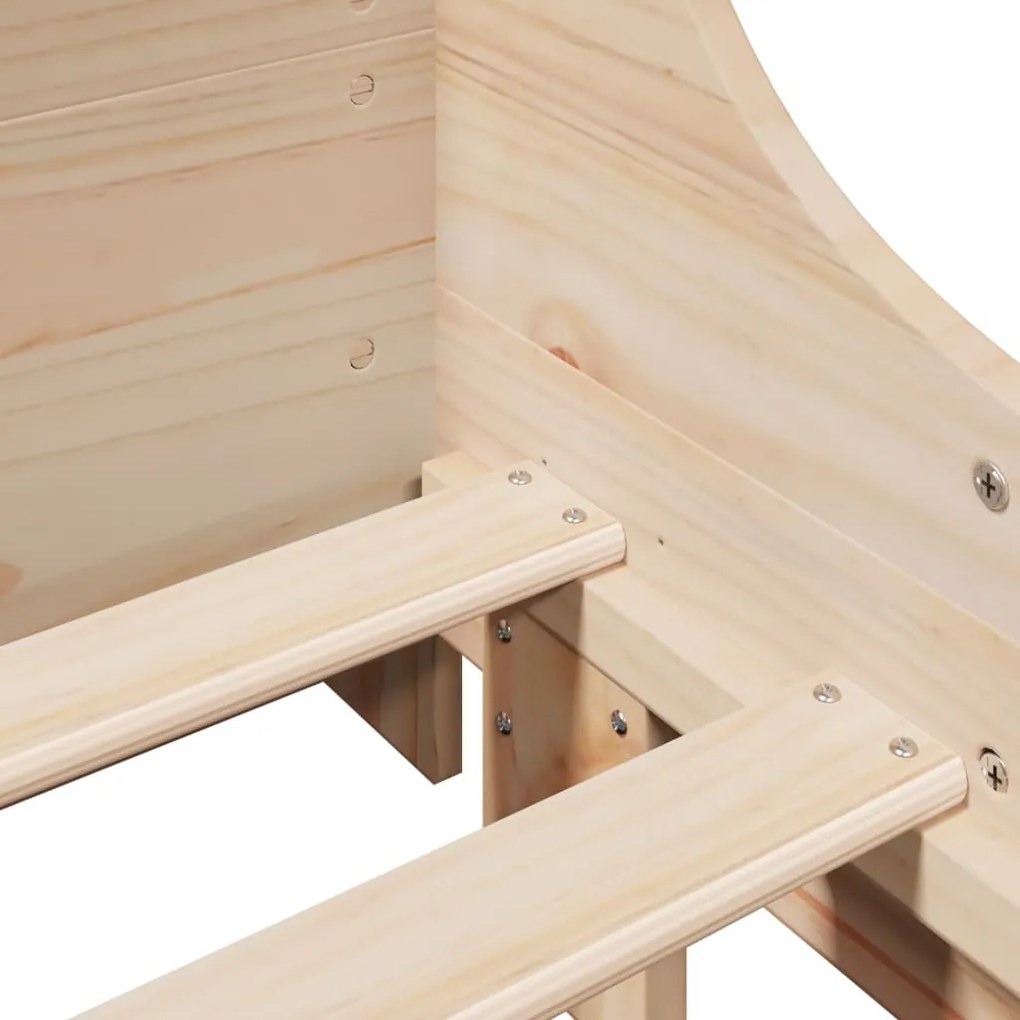 Cama com estante sem colchão 75x190 cm madeira maciça