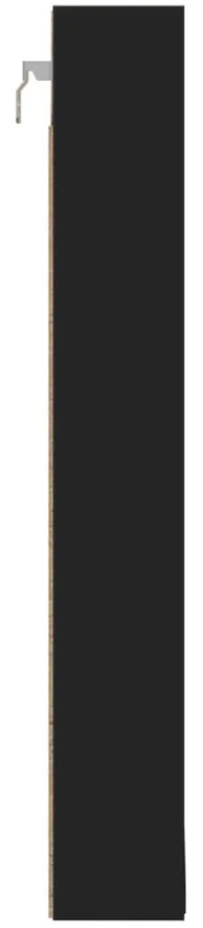 Armário vitrine 100x8,5x58 cm derivados de madeira preto