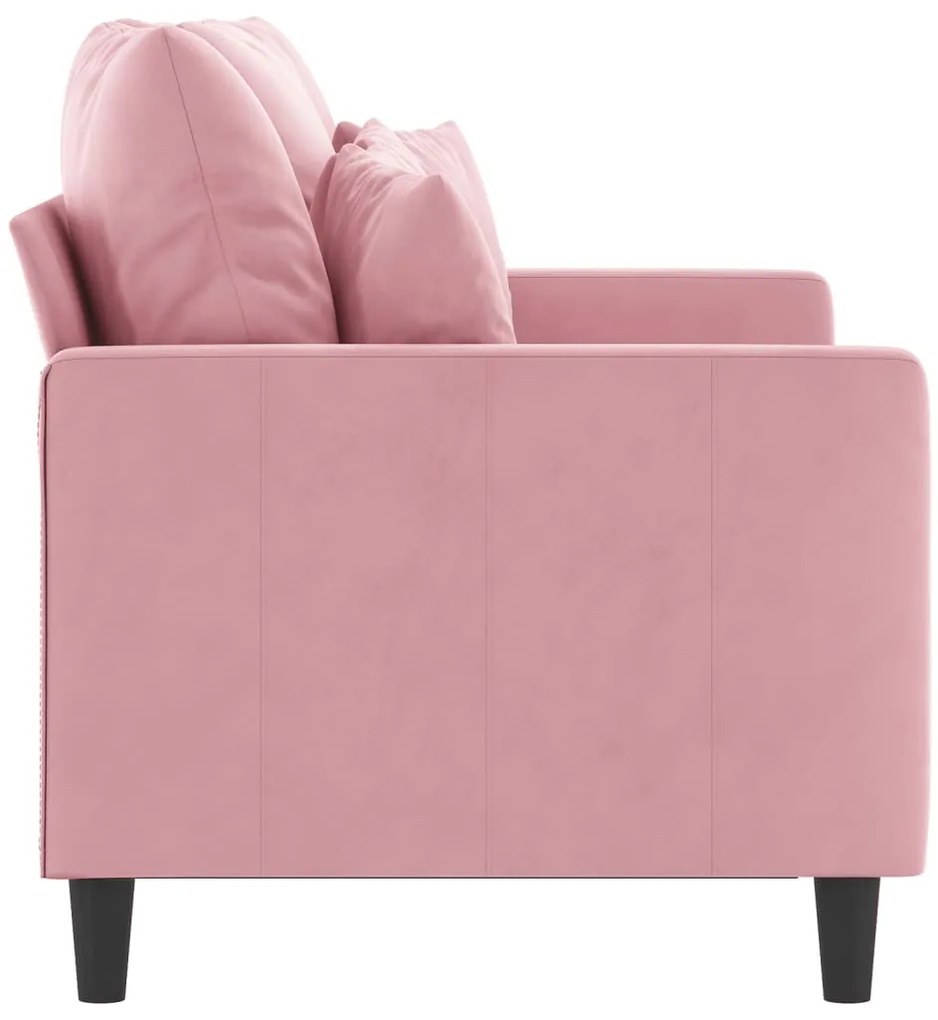 Sofá de 2 lugares veludo 120 cm rosa