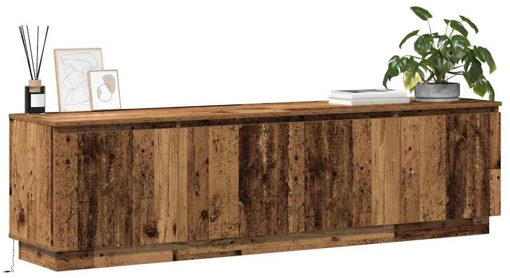 Armário de TV com LED Madeira Velha 180x38x49 cm Madeira de Engenharia