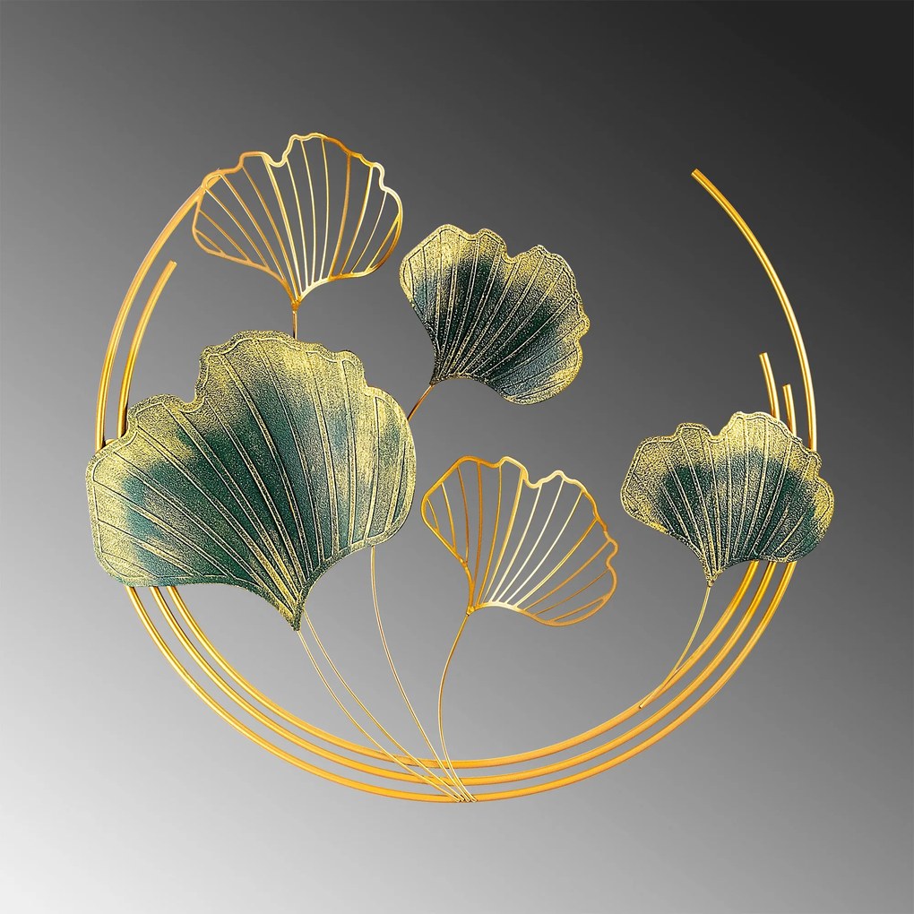 Acessório de Parede Decorativo Bys-009 – Verde/Dourado – 70 x 70 x 7 c