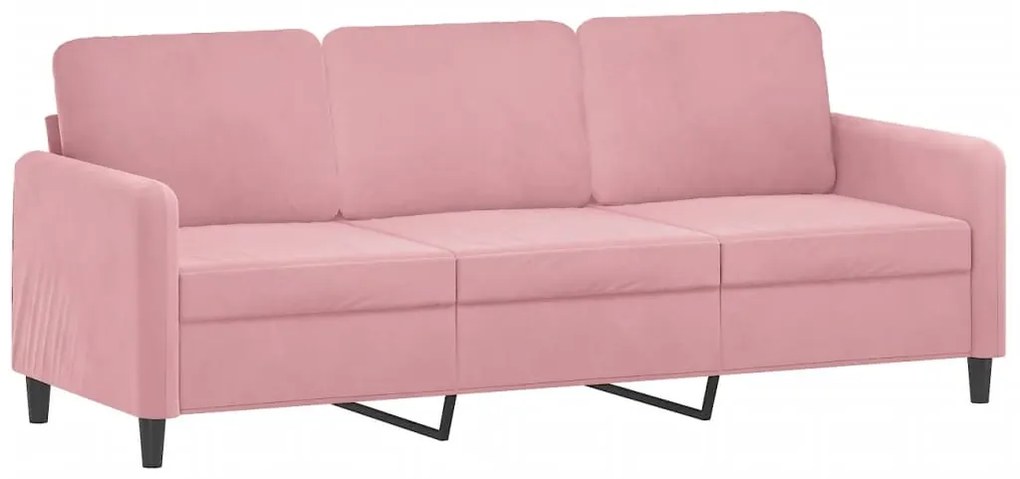 3 pcs conjunto de sofás veludo rosa