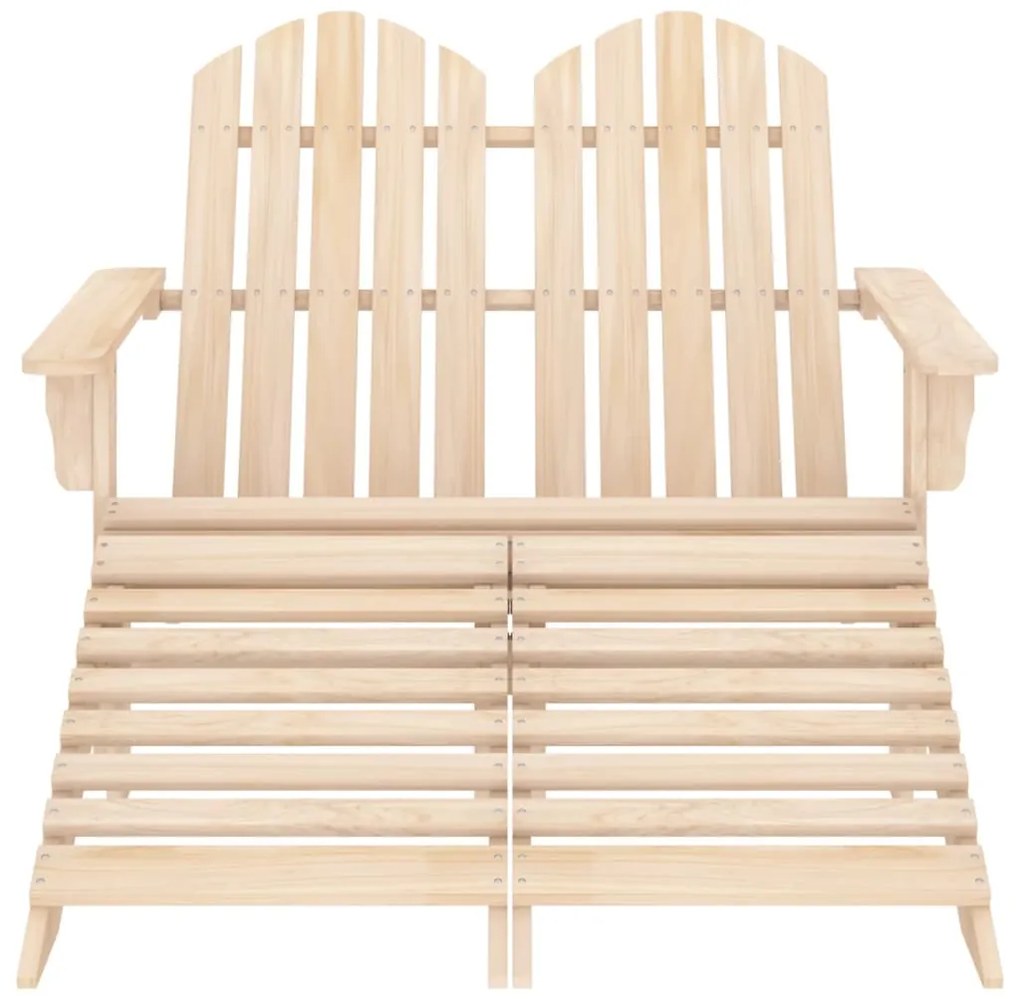 Cadeira de jardim e otomano Adirondack 2 lugares abeto