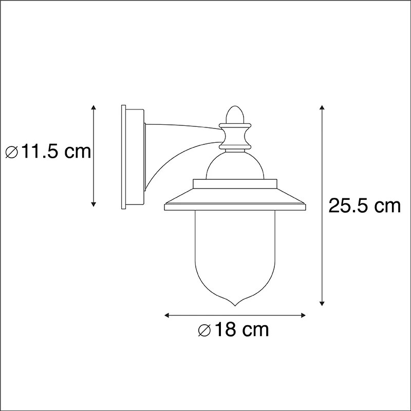 LED Candeeiro de parede exterior inteligente cinzento escuro com Wi-Fi ST64 - Oxford Clássico / Antigo,Country / Rústico,Rústico