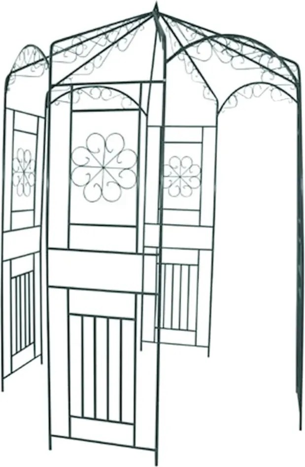 vidaXL Arco de jardim 250 cm verde escuro