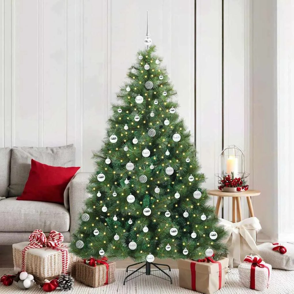vidaXL Árvore de Natal Artificial com 300 LEDs Verde 180 cm PE e PVC