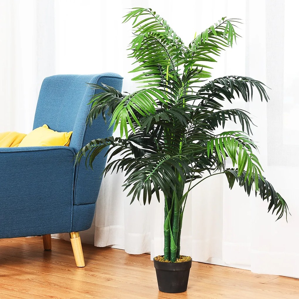 Árvore artificial Planta de palmeira artificial para decoração de casa e escritório 110 cm Verde