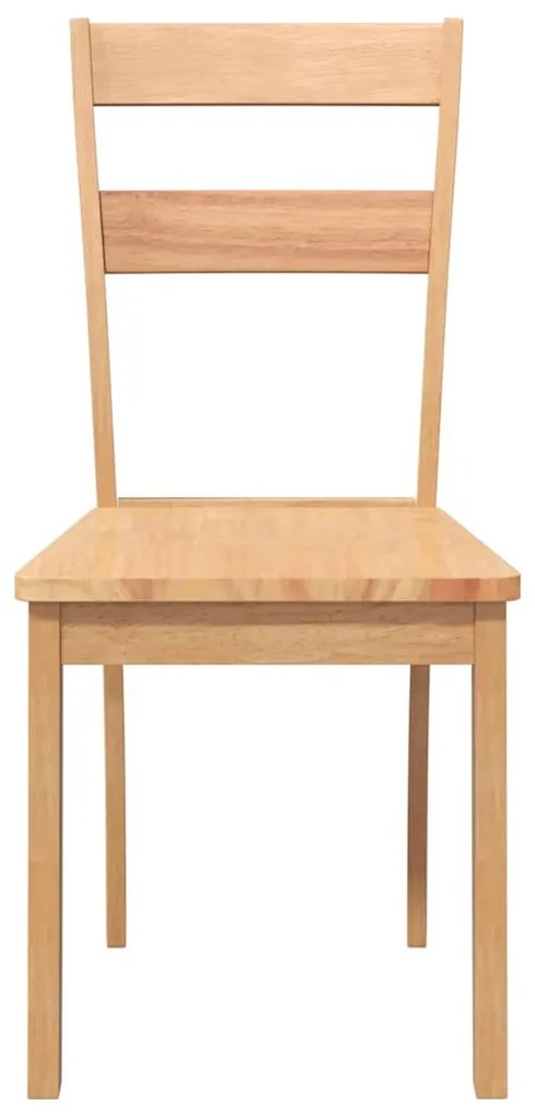 Cadeiras de jantar 2 pcs madeira seringueira maciça natural