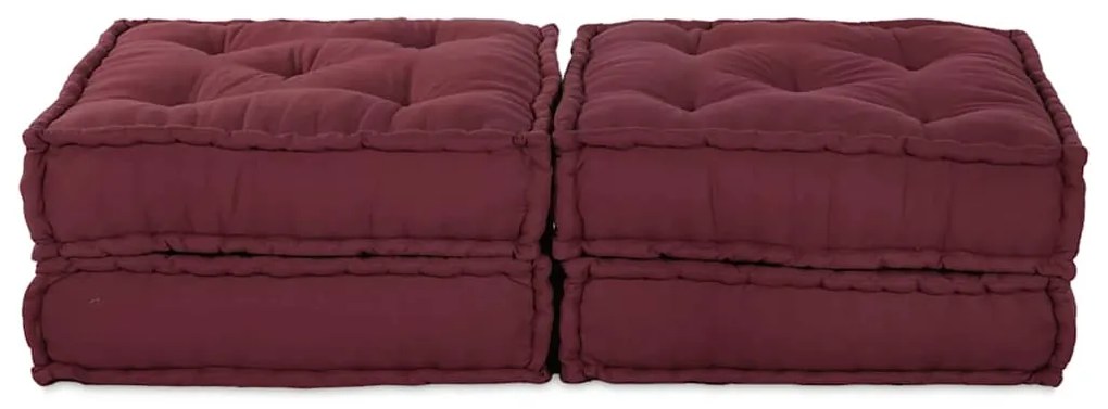 Puff Modular 2 Peças em Tecido Vinho da