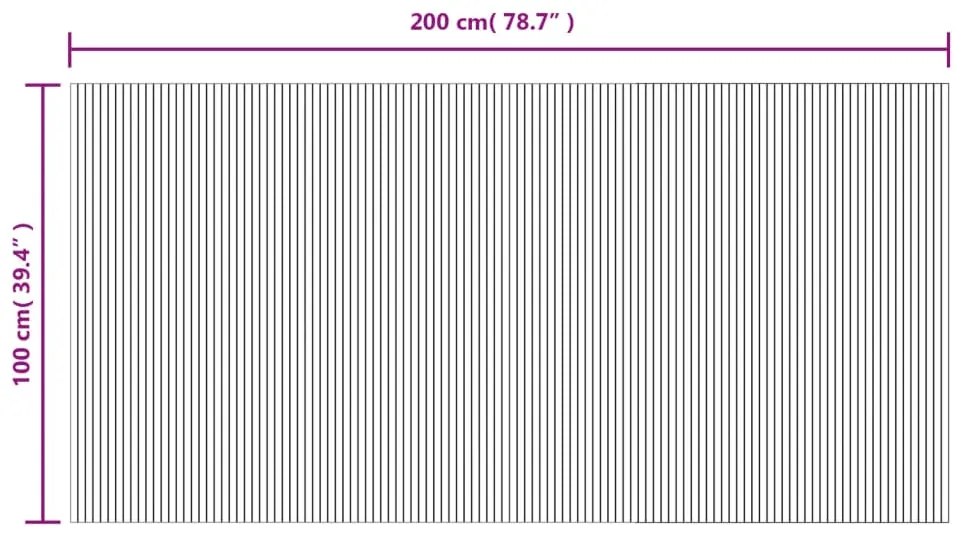 Tapete retangular 100x200 cm bambu preto