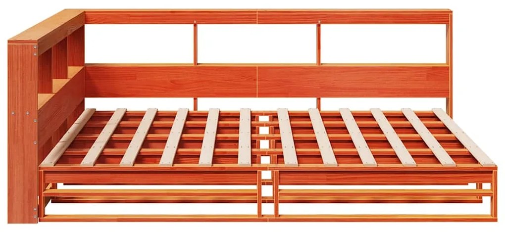 Cama com estante sem colchão 140x190 cm pinho maciço