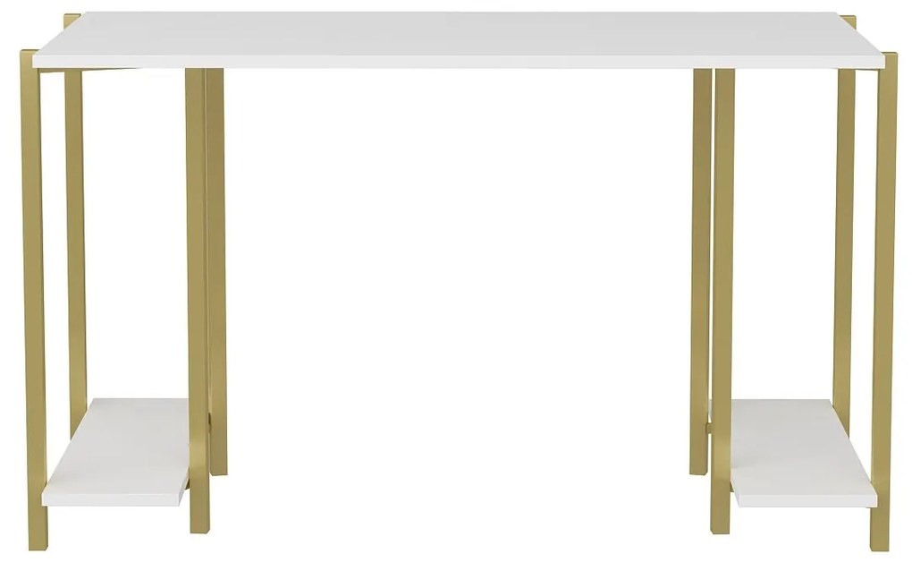 Secretária Academy – Branco Dourado – 125,2 x 60 x 73,8 cm