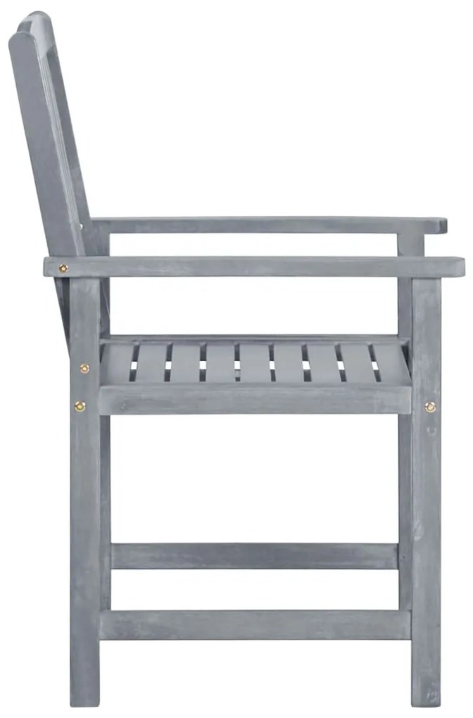 Cadeiras de jardim com almofadões 4 pcs acácia maciça cinza