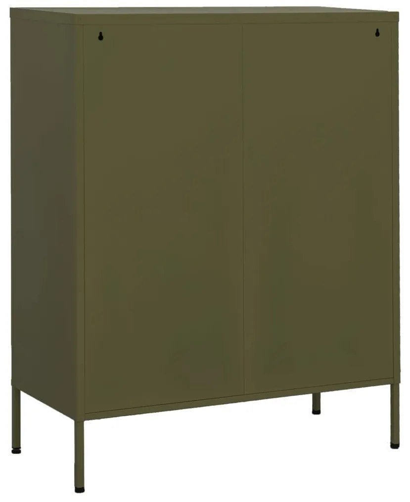 Armário de arrumação aço 80x35x101,5 cm verde-azeitona
