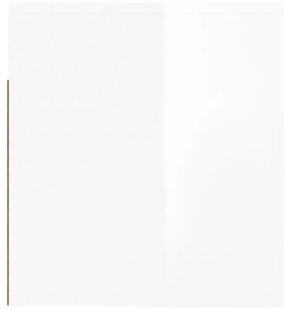 Mesa de cabeceira de parede 50x36x40 cm branco brilhante
