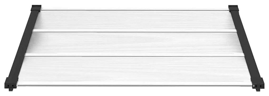 Toldo para porta 122x90 cm policarbonato preto/transparente