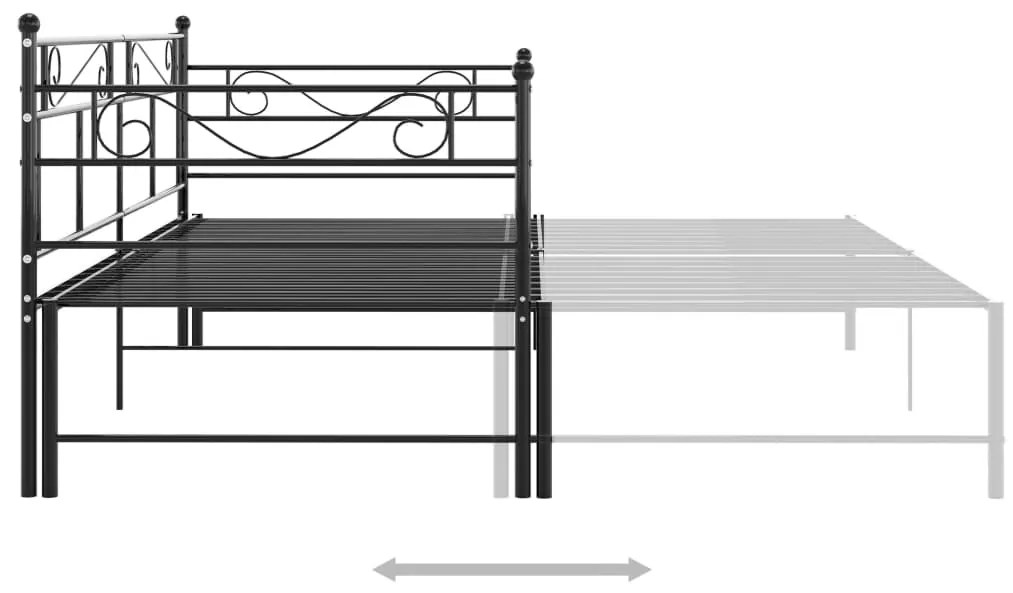 Estrutura sofá-cama de puxar 90x200 cm metal preto