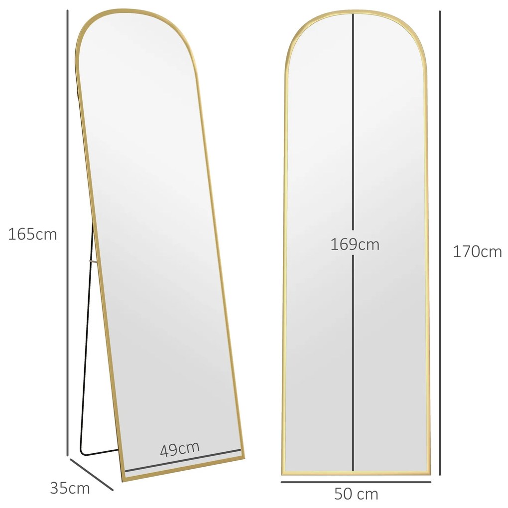 Espelho de Pé Espelho de Corpo Inteiro 50x170 cm Espelho de Parede com