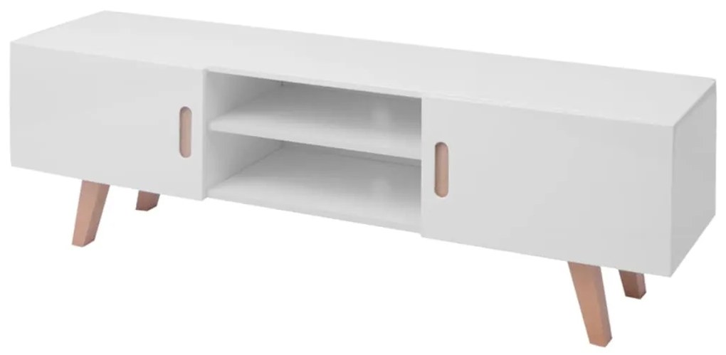242779 vidaXL Suporte para TV em MDF 150x35x48,5 cm branco brilhante