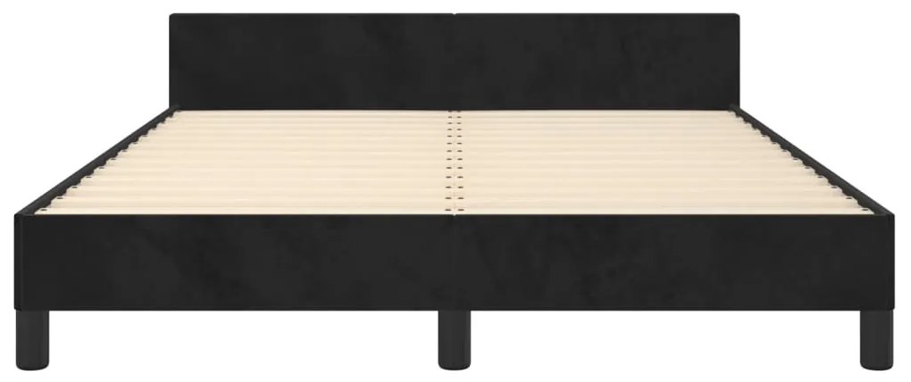 Estrutura de cama sem colchão 140x190 cm veludo preto