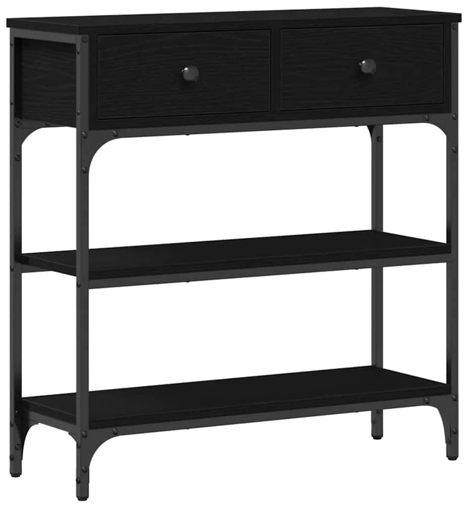 Mesa de Console vidaXL Madeira de Carvalho Preto 72,5x25x75 cm Madeira