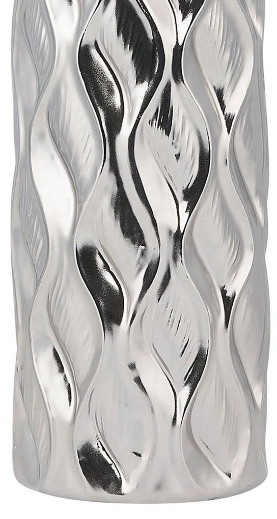 Vaso de cerâmica grés prateada 45 cm BASSANIA Beliani