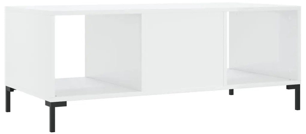 Mesa de centro 102x50x40 cm madeira processada branco brilhante