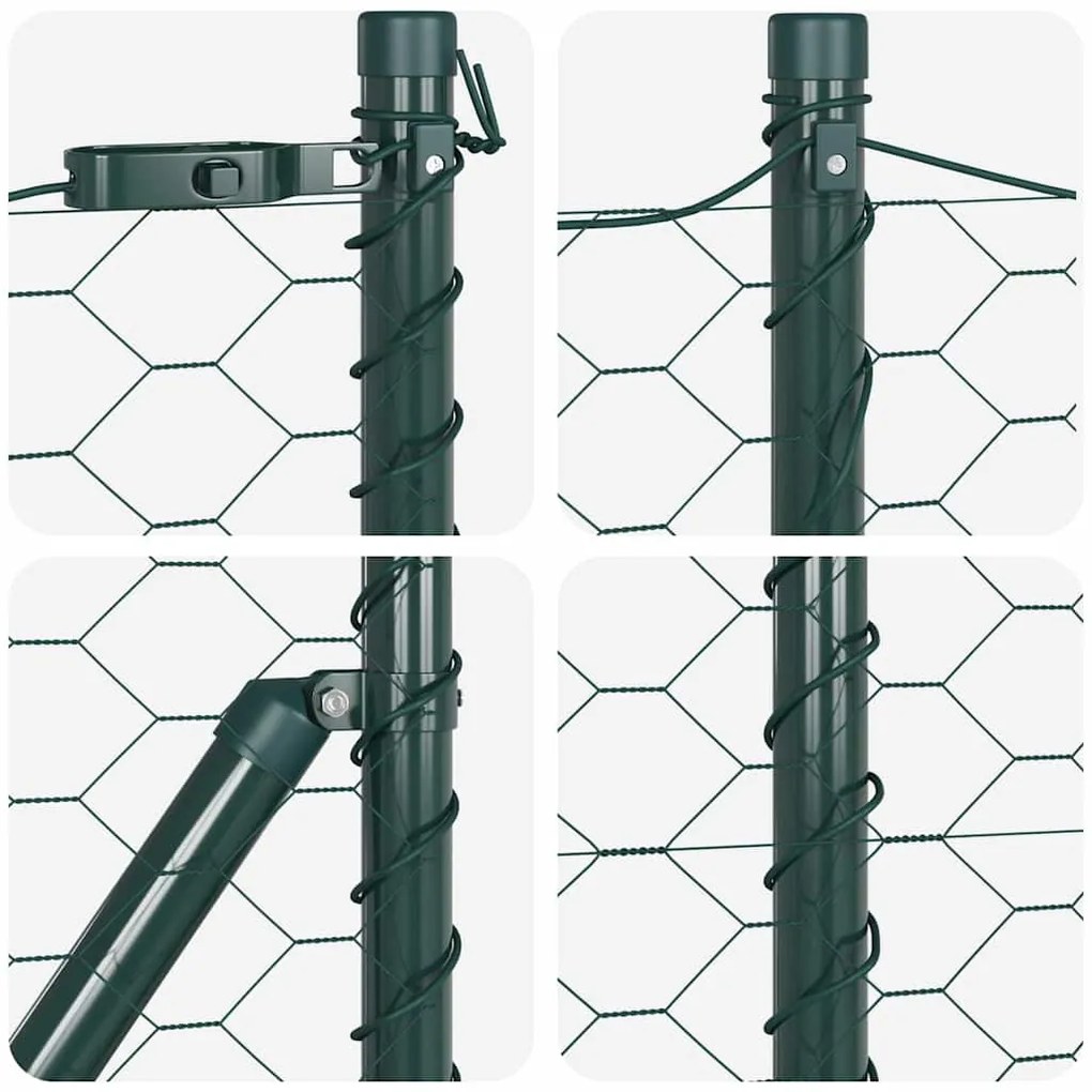 Cerca Hexagonal vidaXL Verde 0.5x100 m Aço