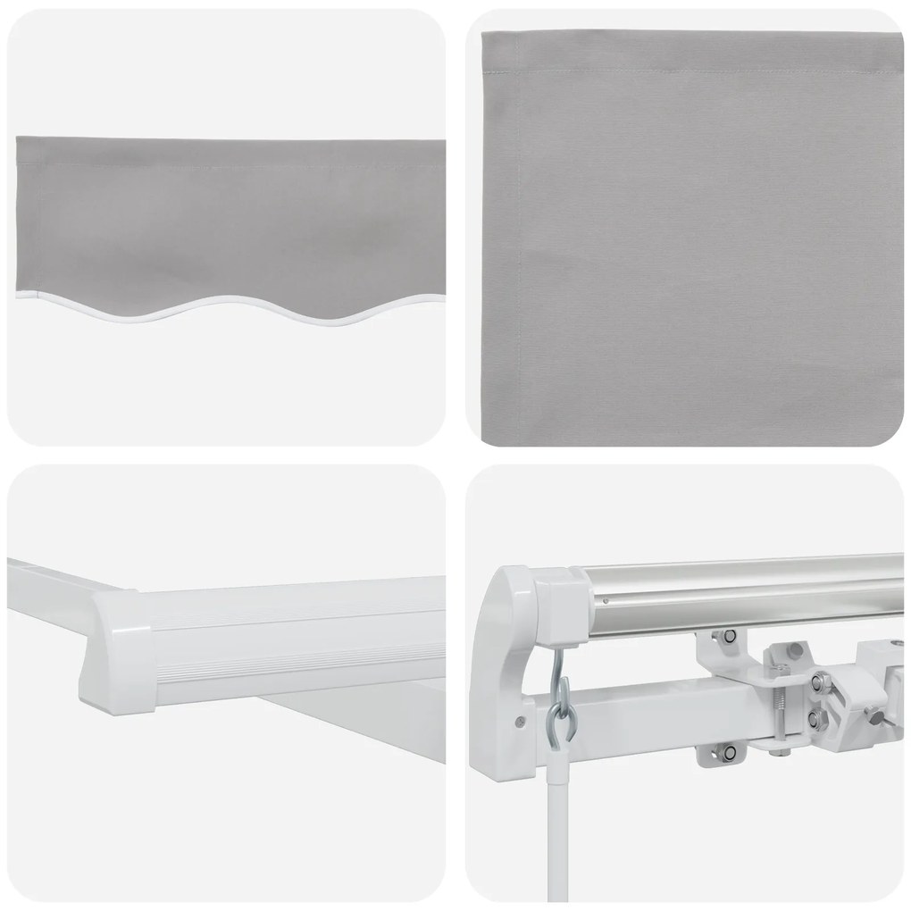 Toldo Retrátil Manual vidaXL Cinza Claro 450x350 cm