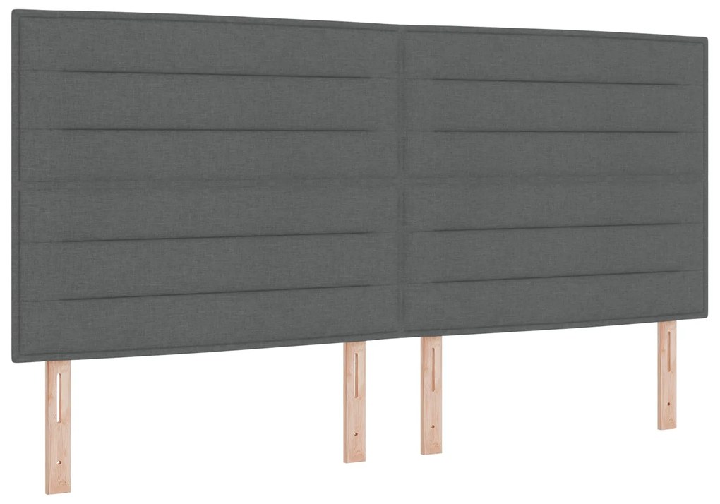 Cabeceira Design Linhas Cinza Escuro 200 cm Tecido