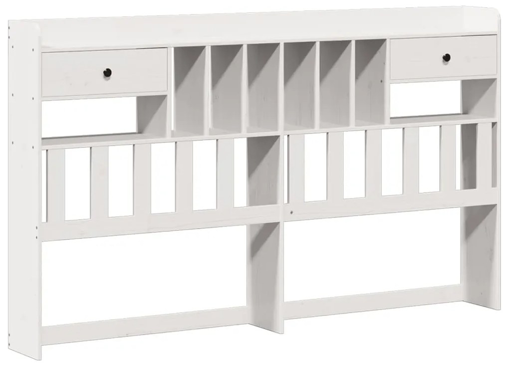 Cama com estante sem colchão 200x200 cm pinho maciço branco