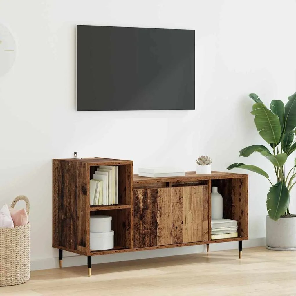 vidaXL Gabinete para TV Madeira Antiga 100 x 35 x 55 cm