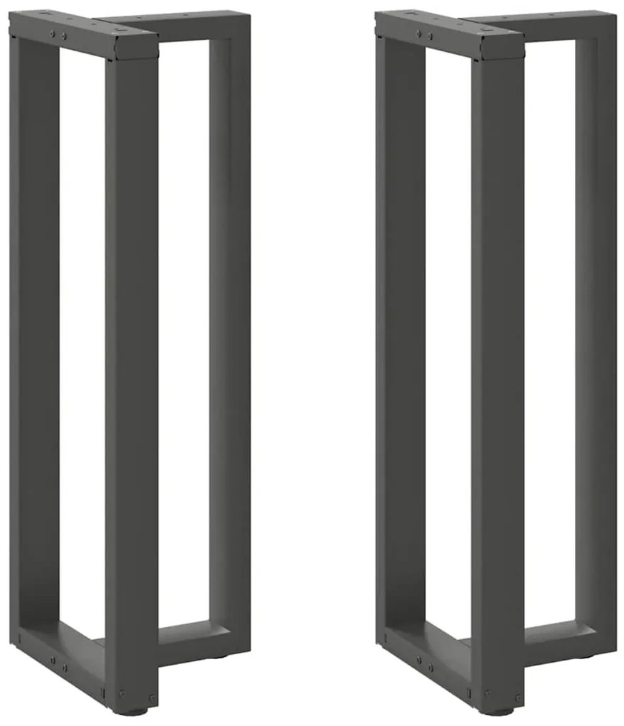 Pés para mesa de bar em forma de T, 2 peças, antracite, 40x35x(110-111
