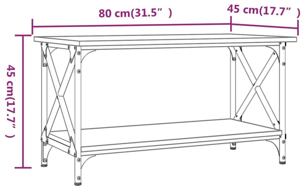 Mesa de centro 80x45x45cm derivados madeira/ferro cinza sonoma