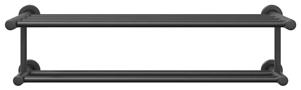 Suporte de Toalha Preto 61 x 23 x 17 cm Aço inoxidável