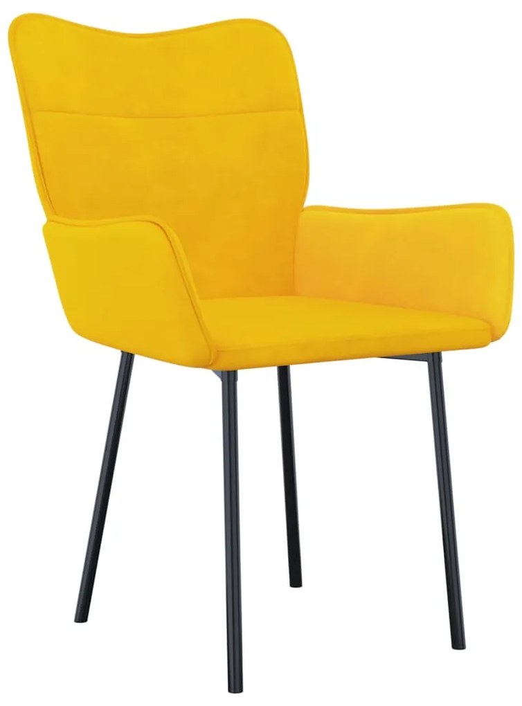 Cadeiras de jantar 2 pcs veludo amarelo