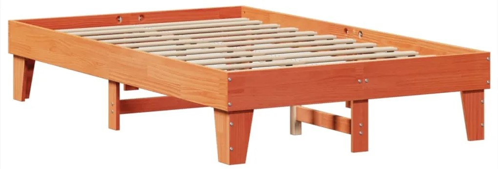 Cama sem colchão 120x200 cm madeira pinho maciça castanho-mel