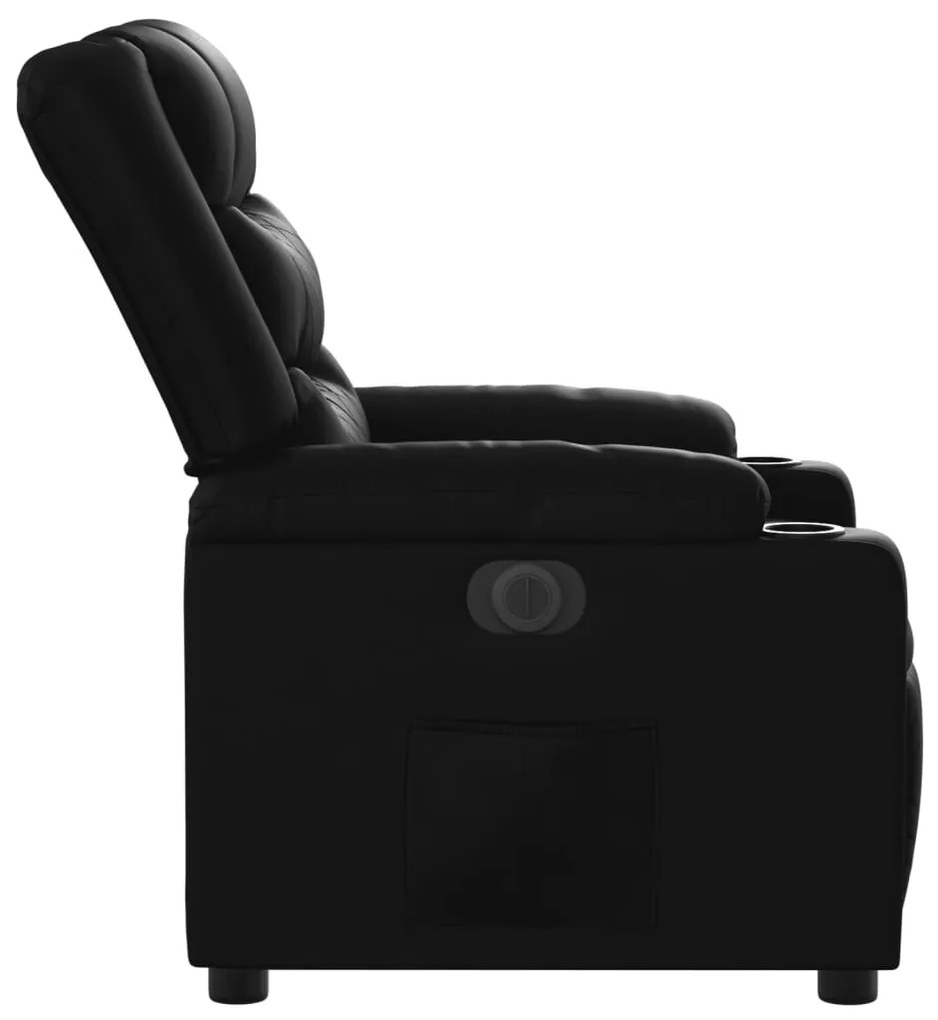 Poltrona reclinável elétrica couro artificial preto