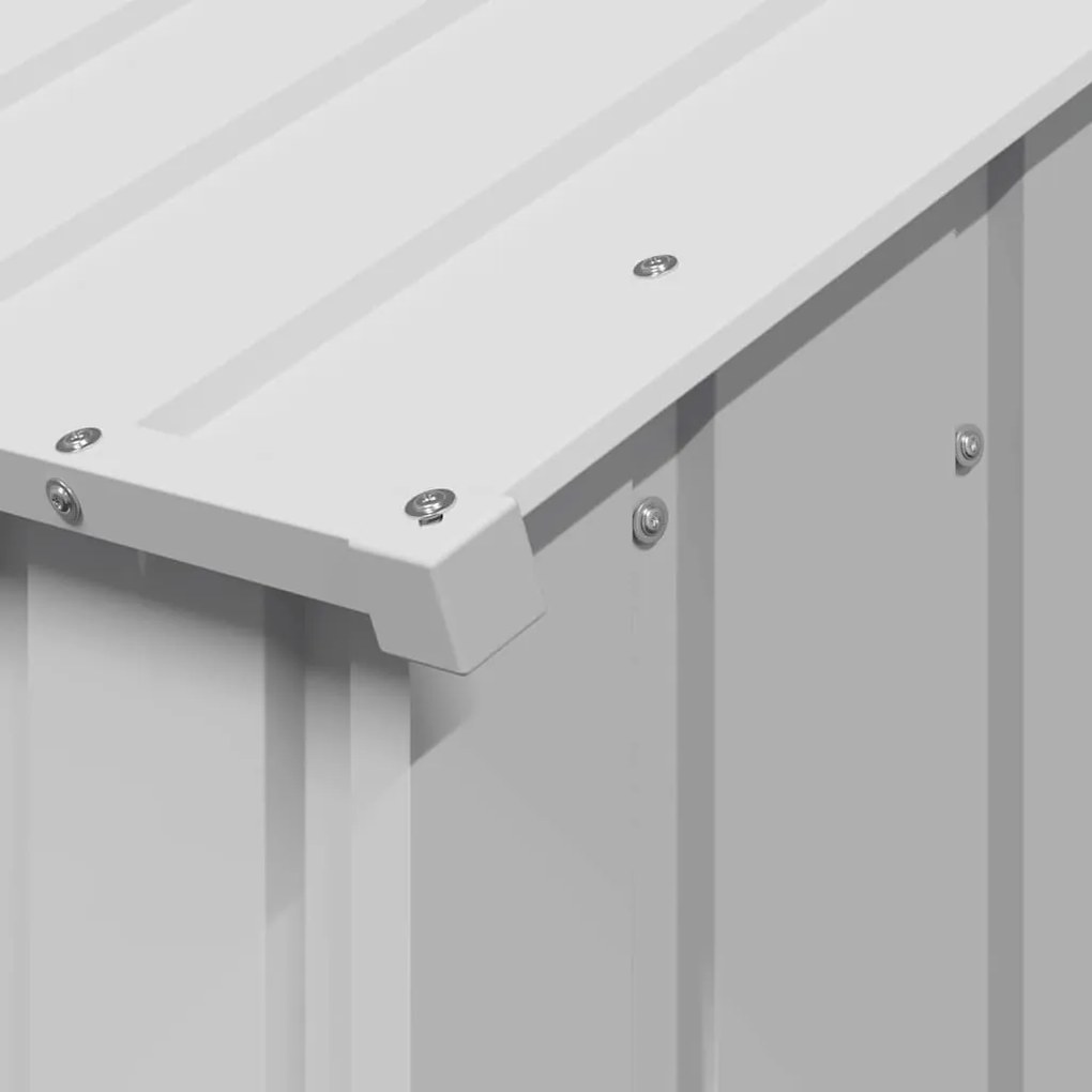 Casota para cães com telhado 114x202x101 cm aço galvanizado