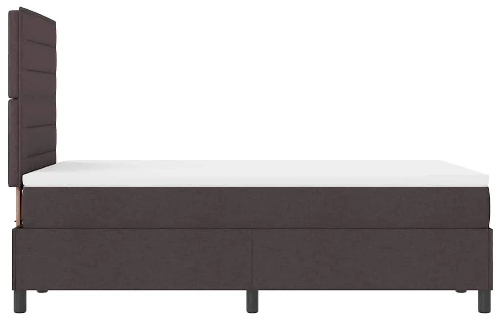 Cama Box Spring com Colchão Marrom Escuro 120x200 cm Tecido