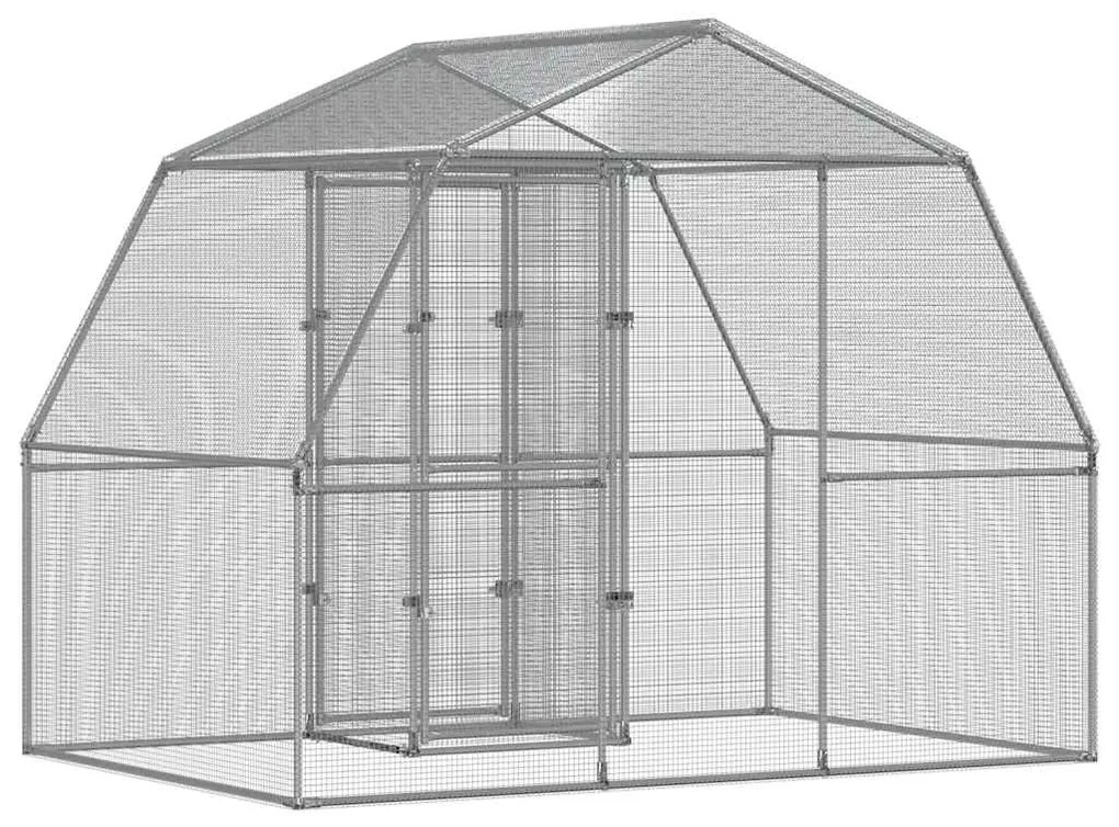 Gaiola para pássaros com porta aço galvanizado prateado