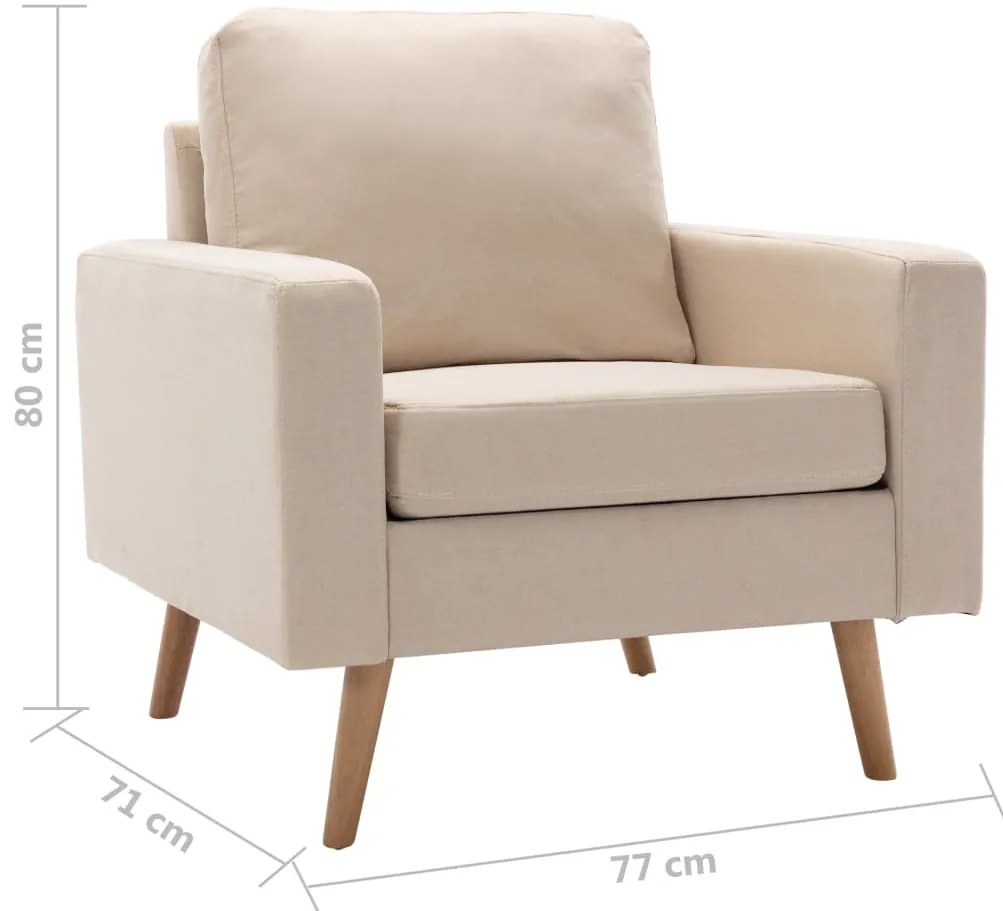 2 pcs conjunto de sofás tecido cor creme