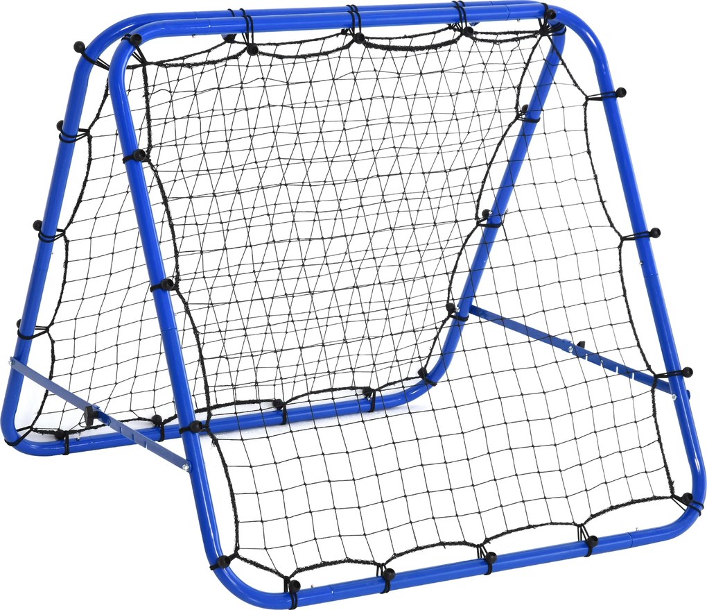 Rede de rebote dobrável para treinamento rebotador ajustável em 5 níveis em ângulo com tubo de aço 100x95x90 cm azul